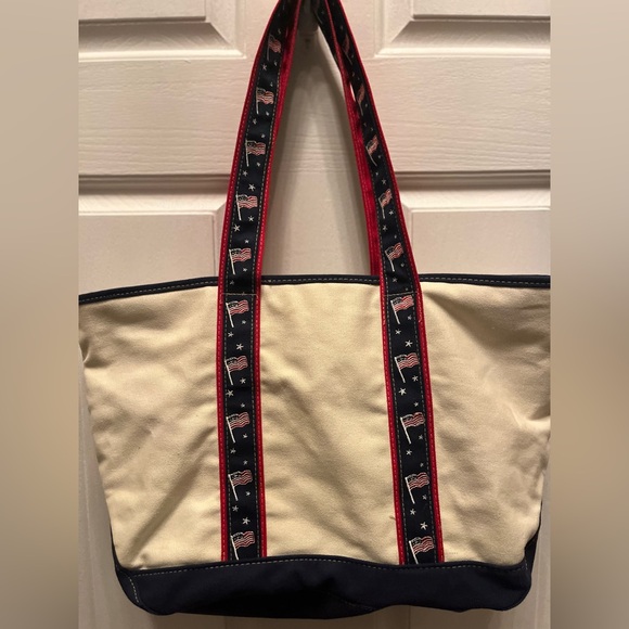 Pre-Owned Joe Boxer Canvas Shopper Tote With American Flag Americana - - Picture 6 of 6